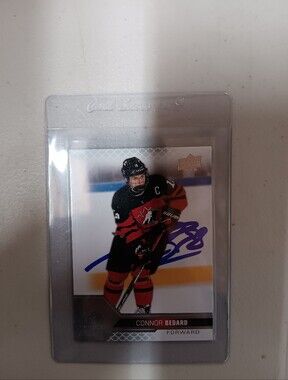 CONNOR BEDARD SIGNED UPPER DECK TEAM CANADA CARD (2022) Version 2